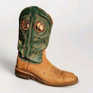 Nocona Copper Ranch Hand Size 7.5D Vamp Calf skin leather Western Boots NB4011